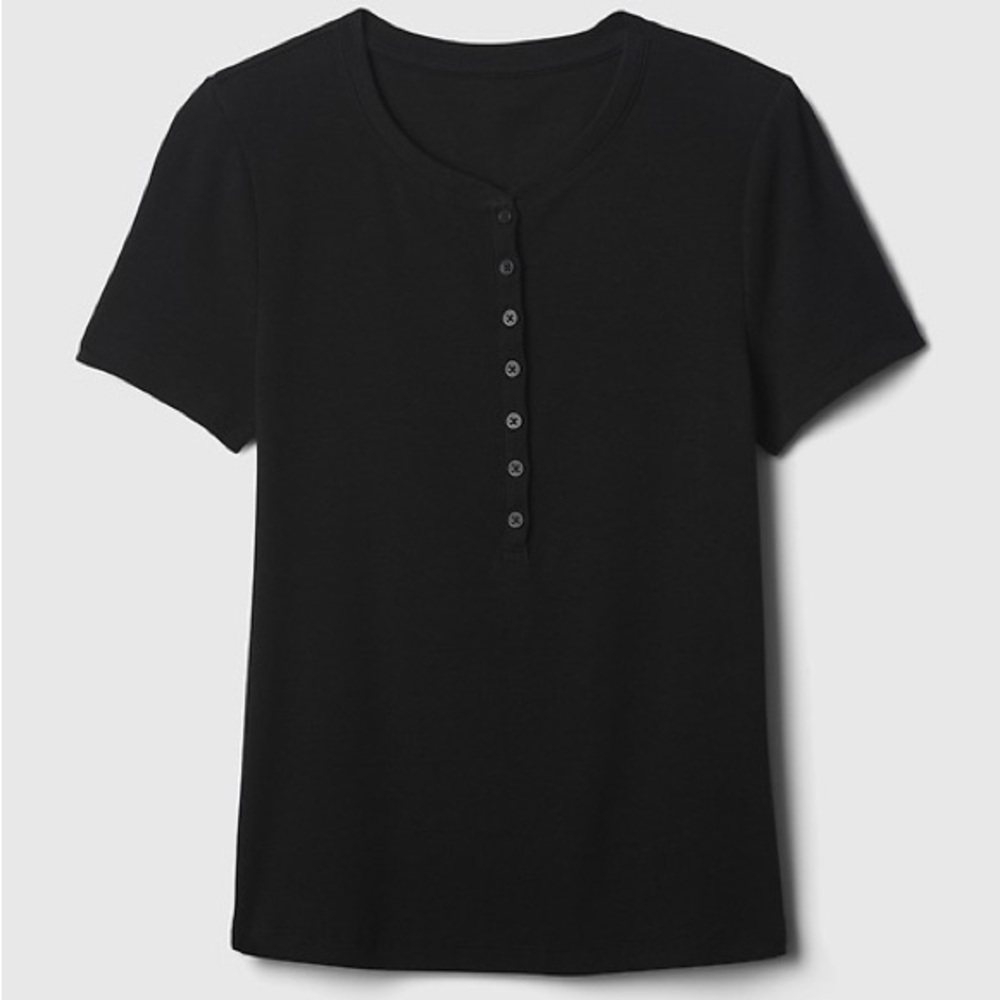 GAP Modern Henley Shirt in Classic Black